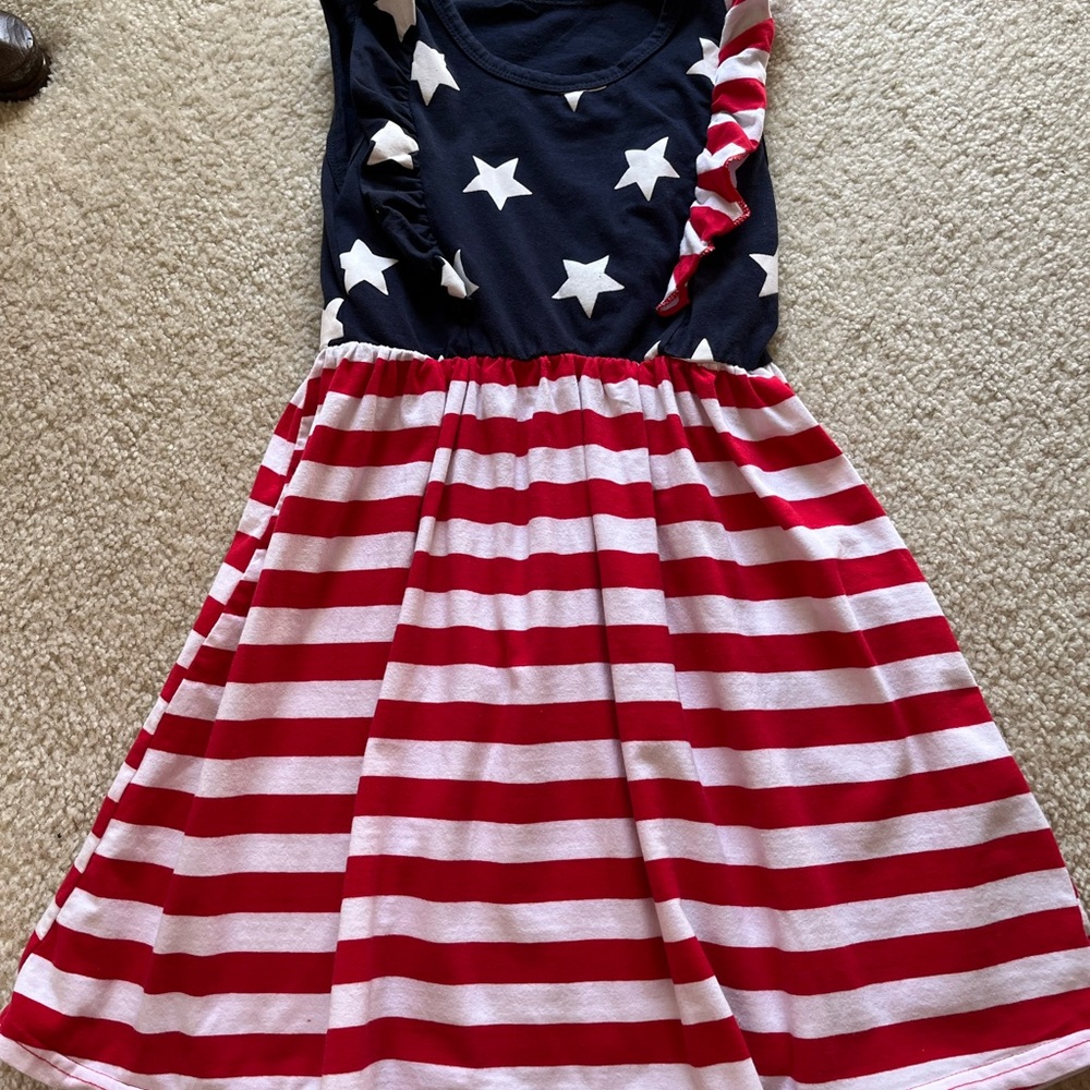 Navy and Red Striped Star Dress for Kids